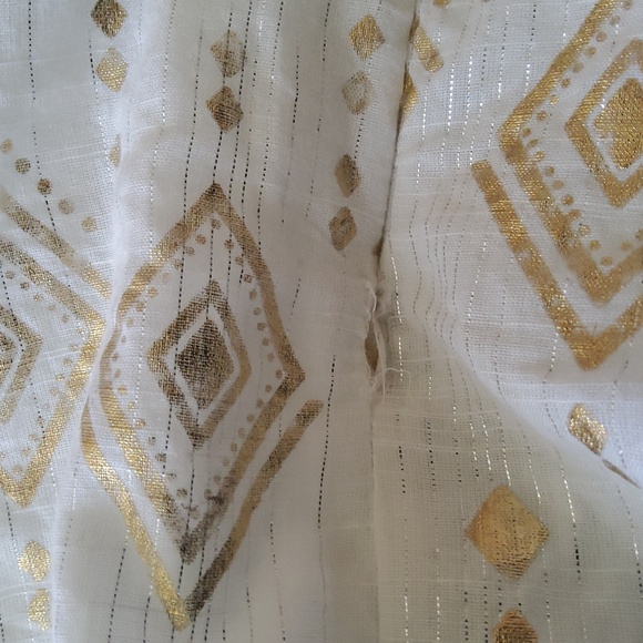 Aqua Swim Ruffle Print Maxi Midi Coverup Skirt Size S Gold White New - Picture 9 of 10